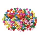 Maxbell 200 Pieces Wooden Alphabet Letters Cube Beads Jewelry Making 10mm Multicolor