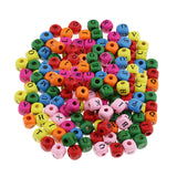 Maxbell 200 Pieces Wooden Alphabet Letters Cube Beads Jewelry Making 10mm Multicolor