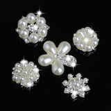 Maxbell 10 Pieces Assorted Pearl Rhinestone Flatback Buttons Embellishment DIY Craft