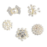 Maxbell 10 Pieces Assorted Pearl Rhinestone Flatback Buttons Embellishment DIY Craft