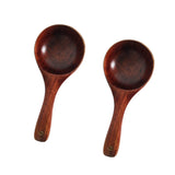 Maxbell 2 Piece Vintage Multipurpose Round Wooden Scoop Spoon Ladle with Long Handle