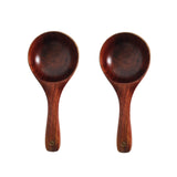 Maxbell 2 Piece Vintage Multipurpose Round Wooden Scoop Spoon Ladle with Long Handle