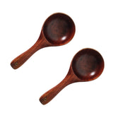 Maxbell 2 Piece Vintage Multipurpose Round Wooden Scoop Spoon Ladle with Long Handle