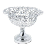 Maxbell 2 pcs Crystal Fruit Tray Candy Dish Wedding Centerpiece Table Oval Silver