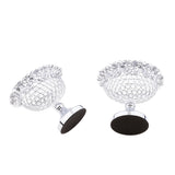 Maxbell 2 pcs Crystal Fruit Tray Candy Dish Wedding Centerpiece Table Oval Silver