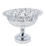 Maxbell 2 pcs Crystal Fruit Tray Candy Dish Wedding Centerpiece Table Oval Silver