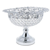 Maxbell 2 pcs Crystal Fruit Tray Candy Dish Wedding Centerpiece Table Oval Silver