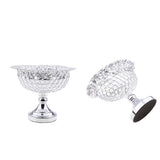 Maxbell 2 pcs Crystal Fruit Tray Candy Dish Wedding Centerpiece Table Oval Silver