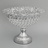 Maxbell 2 pcs Crystal Fruit Tray Candy Dish Wedding Centerpiece Table Oval Silver