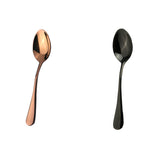 Maxbell Stainless Steel Cutlery Dinner Table Soup Tea Spoon Tableware Black + Rose Gold