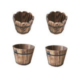 Maxbell 4x Wooden Bucket Pot Flower Planter Barrel Patio Garden Outdoor Home Decor