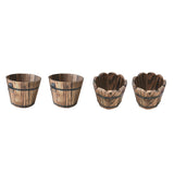 Maxbell 4x Wooden Bucket Pot Flower Planter Barrel Patio Garden Outdoor Home Decor