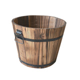 Maxbell 4x Wooden Bucket Pot Flower Planter Barrel Patio Garden Outdoor Home Decor