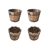 Maxbell 4x Wooden Bucket Pot Flower Planter Barrel Patio Garden Outdoor Home Decor