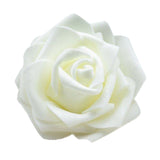 Maxbell 100Pcs Foam Rose Heads Artificial Flower Bridal Bouquet Decor Sapphire+Cream