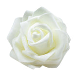 Maxbell 100Pcs Foam Rose Heads Artificial Flower Bridal Bouquet Decor Sapphire+Cream