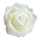 Maxbell 100Pcs Foam Rose Heads Artificial Flower Bridal Bouquet Decor Sapphire+Cream