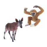 Maxbell 2 Pieces Simulation Wildlife Animal Okapi Little Gibbon Model Kids Toy