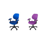 Maxbell 2 Sets Modern Office Computer Chair Cover Polyester Elastic Purple and Blue