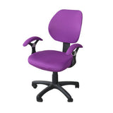 Maxbell 2 Sets Modern Office Computer Chair Cover Polyester Elastic Purple and Blue