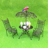 Maxbell 2 Piece 1/12 Dollhouse Miniature Table Chairs Set Outdoor Garden Scene Model