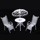 Maxbell 2 Piece 1/12 Dollhouse Miniature Table Chairs Set Outdoor Garden Scene Model