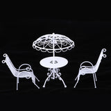 Maxbell 2 Piece 1/12 Dollhouse Miniature Table Chairs Set Outdoor Garden Scene Model