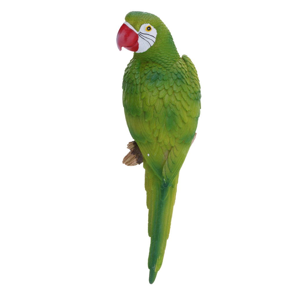 Maxbell 2x Realistic Parrot Resin Bird Animal Ornament Hanging 38cm Green & Blue