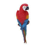 Maxbell 2x Realistic Parrot Resin Bird Animal Ornament Hanging 31cm Red Left + Right