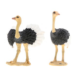 Maxbell 2pcs Simulation Wild Animal Model Figure Toys Figurine Home Decor Ostrich