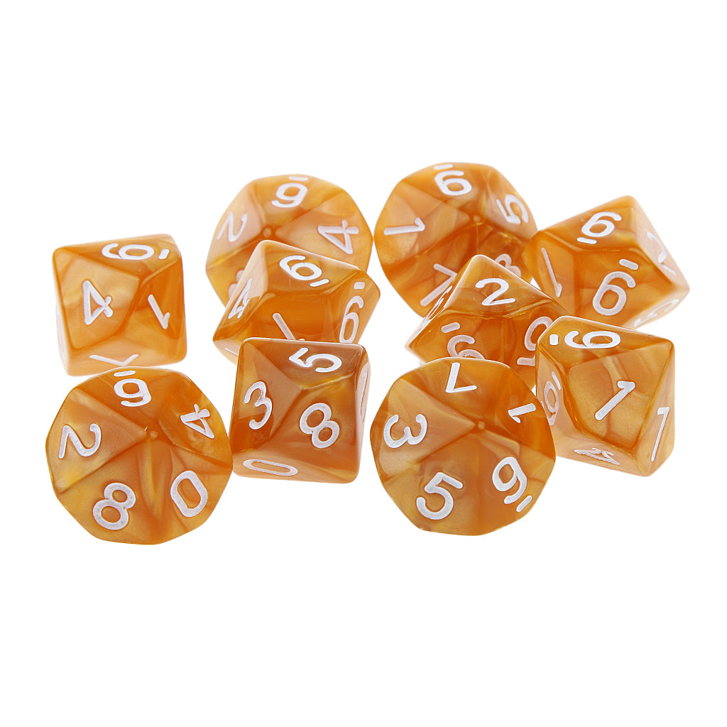 Maxbell 20pcs Ten Sided Dice D10 Dies for D&D RPG MTG Party Game Props Coffee & Blue