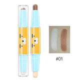 Maxbell 3 Pieces 2 in 1 Highlighter Pencil Bronzer Stick Concealer Shadow Comestic