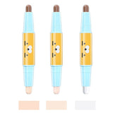 Maxbell 3 Pieces 2 in 1 Highlighter Pencil Bronzer Stick Concealer Shadow Comestic