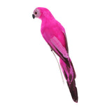 Maxbell 2x Realistic Parrot Artificial Feather Bird Animal Ornament White & Rose Red