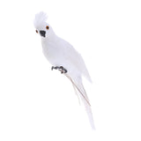 Maxbell 2x Realistic Parrot Artificial Feather Bird Animal Ornament White & Rose Red