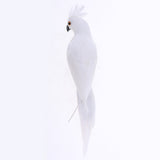 Maxbell 2x Realistic Parrot Artificial Feather Bird Animal Ornament White & Rose Red