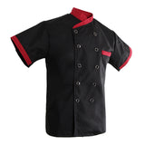 Maxbell Unisex Chef Jacket Stripe Short Sleeve Hotel Kitchen Chefwear Coat L Set