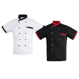 Maxbell Unisex Chef Jacket Stripe Short Sleeve Hotel Kitchen Chefwear Coat L Set