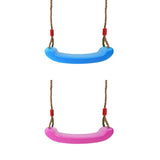 Maxbell 2 Pieces Outdoor Swing Set Thick Seat with Adjustable Ropes Playground Toys