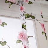 Maxbell 2 Pieces Peony Floral Roman Shades Window Curtain Sheer Voile S & L