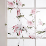 Maxbell 2 Pieces Peony Floral Roman Shades Window Curtain Sheer Voile S & L