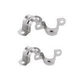 Maxbell 4Pcs Pipe Tube Conduit Stainless Steel Hanger U Strap Clamps Clip 2 Sizes