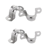 Maxbell 4Pcs Pipe Tube Conduit Stainless Steel Hanger U Strap Clamps Clip 2 Sizes