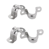 Maxbell 4Pcs Pipe Tube Conduit Stainless Steel Hanger U Strap Clamps Clip 2 Sizes