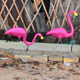 Maxbell 2Pieces Lifelike Pink Flamingo Yard Garden Lawn Art Ornaments Decor Set