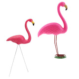 Maxbell 2Pieces Lifelike Pink Flamingo Yard Garden Lawn Art Ornaments Decor Set