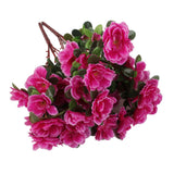 Maxbell 4pcs Bunches Fake Azalea Artificial Silk Flowers Bouquet Wedding Home Decor