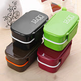 Maxbell 2 pcs Double Layer Plastic Separate Lunch Box Microwave Bento Container