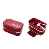 Maxbell 2 pcs Double Layer Plastic Separate Lunch Box Microwave Bento Container