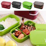 Maxbell 2 pcs Double Layer Plastic Separate Lunch Box Microwave Bento Container